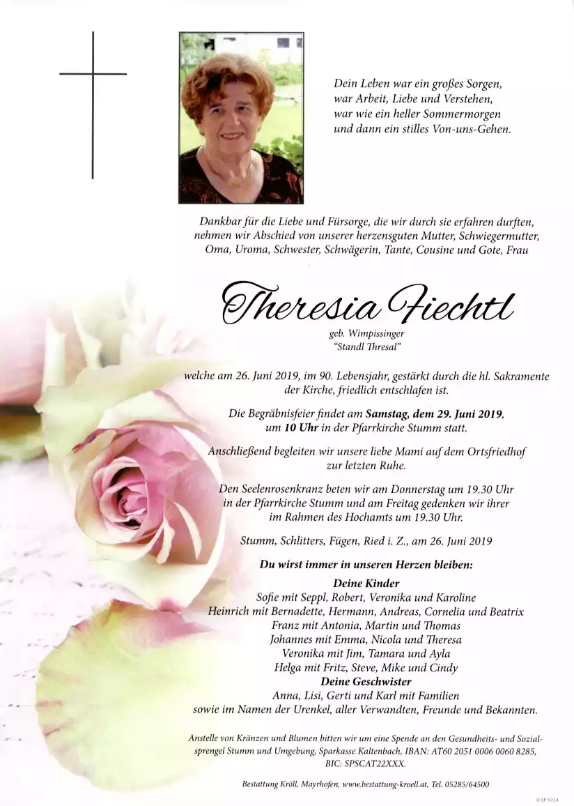 Parte von Theresia Fiechtl